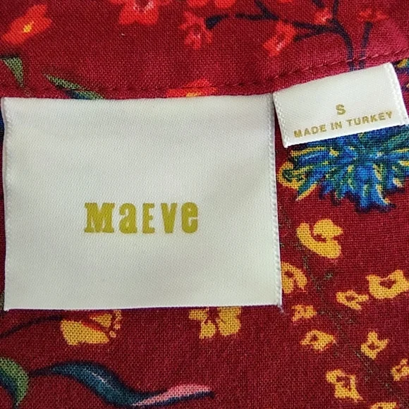 Anthropologie Maeve Size S Floral Viscose Longsleeve Top Shirt Tunic - Picture 2 of 10